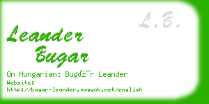 leander bugar business card
